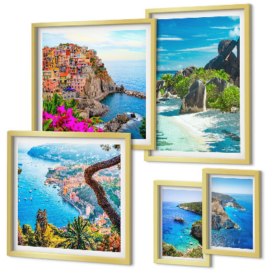 Set di 5 quadri Panorami marini