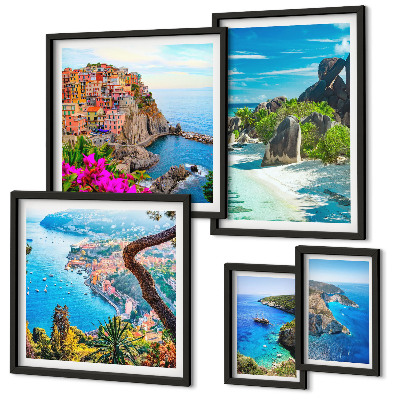 Set di 5 quadri Panorami marini