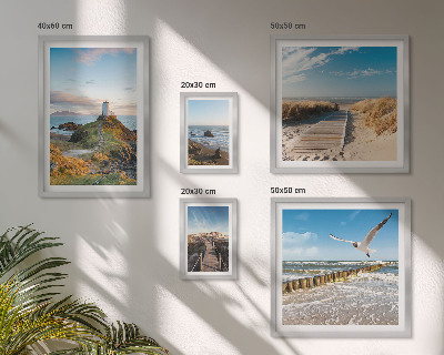 Set di quadri incorniciati Fari e spiagge sul mare