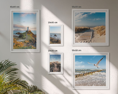Set di quadri incorniciati Fari e spiagge sul mare