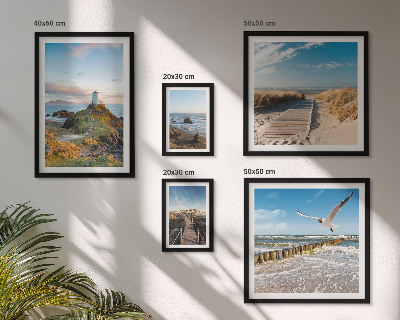 Set di quadri incorniciati Fari e spiagge sul mare