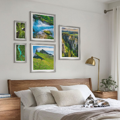 Set di 5 quadri Paesaggi montagne fiumi foreste
