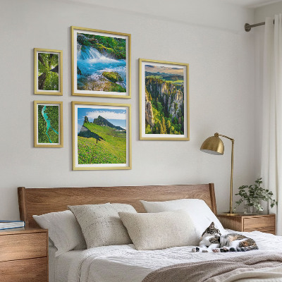 Set di 5 quadri Paesaggi montagne fiumi foreste