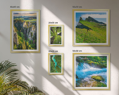Set di 5 quadri Paesaggi montagne fiumi foreste