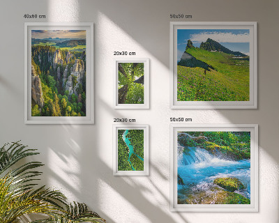Set di 5 quadri Paesaggi montagne fiumi foreste