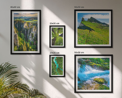 Set di 5 quadri Paesaggi montagne fiumi foreste