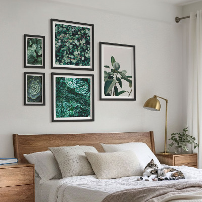 Polittico con cornice Motivi vegetali, foglie verdi