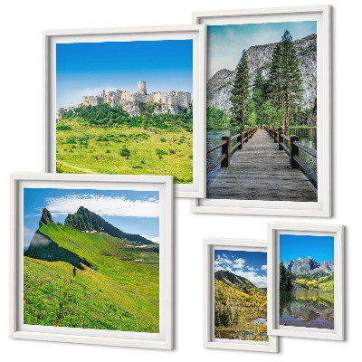 Set di quadri incorniciati Paesaggi montani e cascate