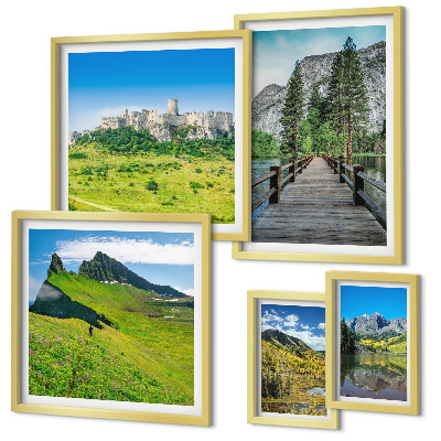 Set di quadri incorniciati Paesaggi montani e cascate