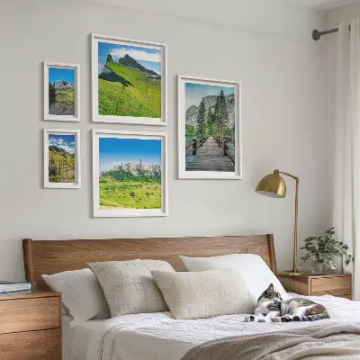 Set di quadri incorniciati con paesaggi montani e cascate