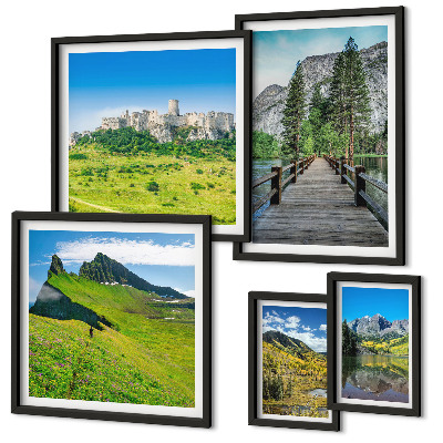 Set di quadri incorniciati Paesaggi montani e cascate