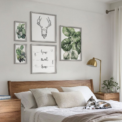 Set di 5 quadri Motivi vegetali con la natura in casa
