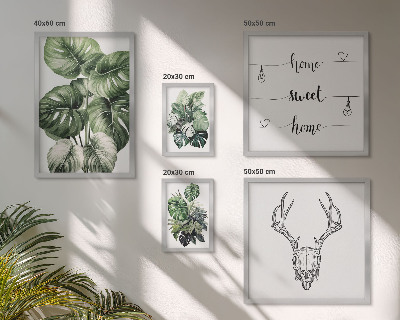 Set di 5 quadri Motivi vegetali con la natura in casa
