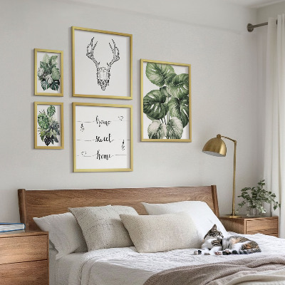 Set di 5 quadri Motivi vegetali con la natura in casa