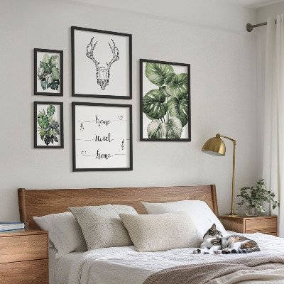 Set di 5 quadri Motivi vegetali con la natura in casa