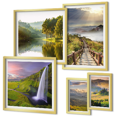 Set di quadri incorniciati Paesaggi cascate montagne