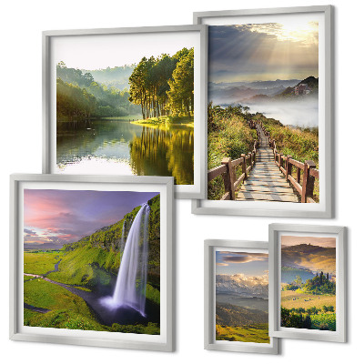 Set di quadri incorniciati Paesaggi cascate montagne