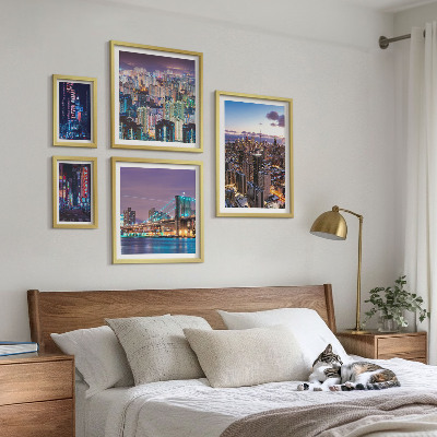 Set di 5 quadri Paesaggi notturni cittadini illuminati da luci al neon