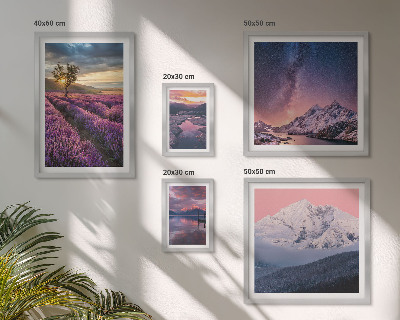 Set di quadri incorniciati Paesaggi naturali di montagne di lavanda