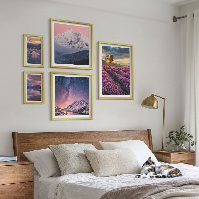 Set di quadri incorniciati Paesaggi naturali di montagne di lavanda