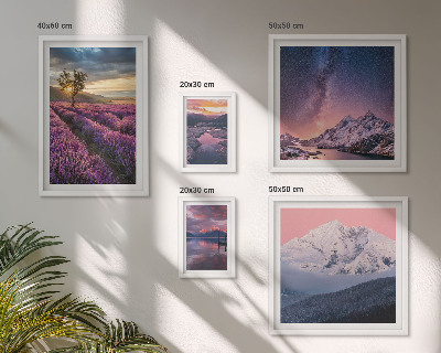Set di quadri incorniciati Paesaggi naturali di montagne di lavanda