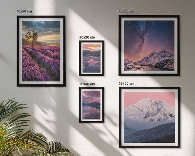 Set di quadri incorniciati Paesaggi naturali di montagne di lavanda