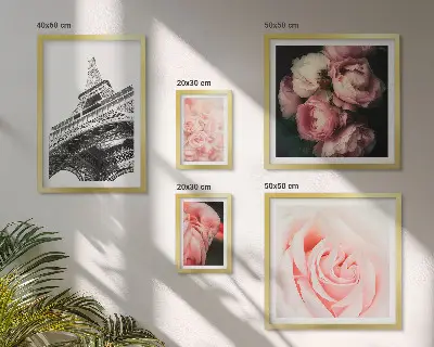 Polittico con cornice decorazione con rose e Torre Eiffel in stile romantico
