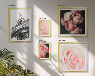 Polittico con cornice Rose Torre Eiffel Romanticismo