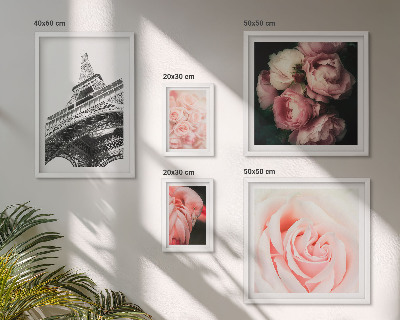 Polittico con cornice Rose Torre Eiffel Romanticismo