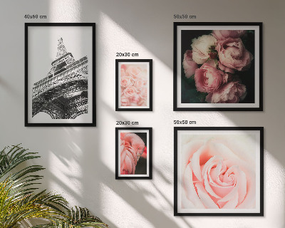 Polittico con cornice Rose Torre Eiffel Romanticismo