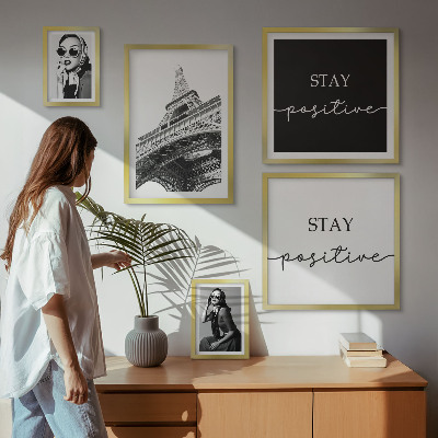 Set di 5 quadri Grafica elegante, moda Parigi