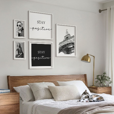 Set di 5 quadri Grafica elegante, moda Parigi
