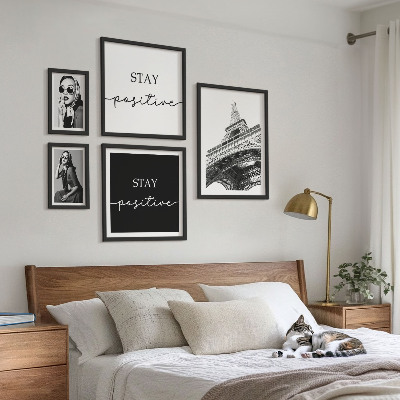 Set di 5 quadri Grafica elegante, moda Parigi
