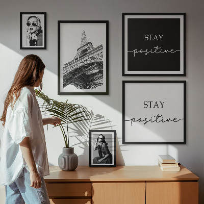 Set di 5 quadri Grafica elegante, moda Parigi
