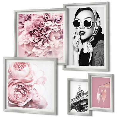 Set di quadri incorniciati Ritratti eleganti di rose