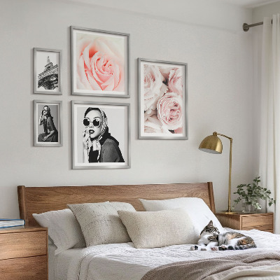 Polittico con cornice Ritratti eleganti di rose
