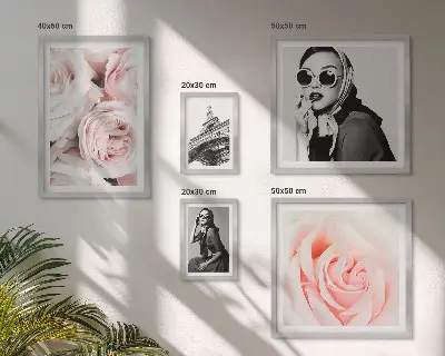 Ritratti eleganti di rose polittico con cornice