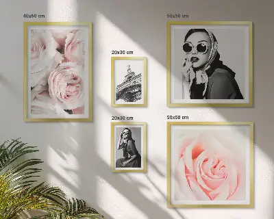 Ritratti eleganti di rose polittico con cornice