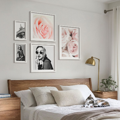 Polittico con cornice Ritratti eleganti di rose