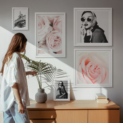 Polittico con cornice Ritratti eleganti di rose