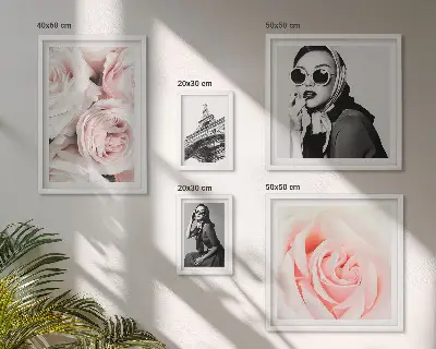 Ritratti eleganti di rose polittico con cornice