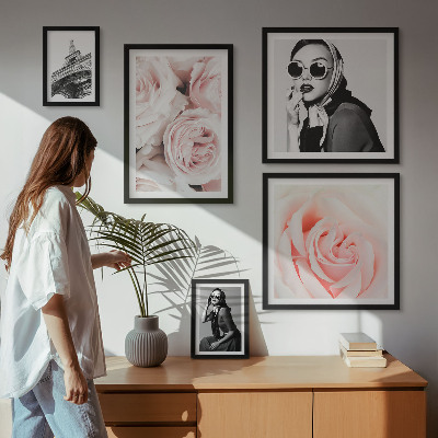 Polittico con cornice Ritratti eleganti di rose