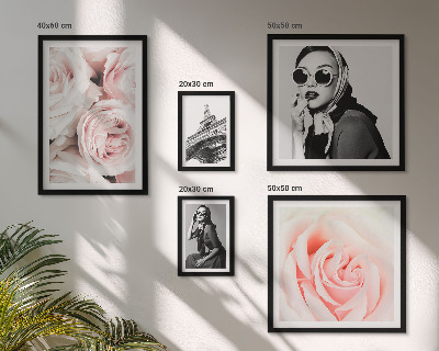 Polittico con cornice Ritratti eleganti di rose