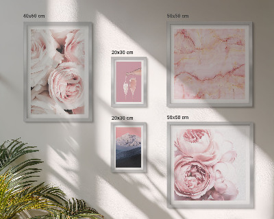 Set di 5 quadri Fiori rosa, elegante tocco di stile