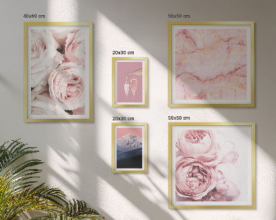 Set di 5 quadri Fiori rosa, elegante tocco di stile