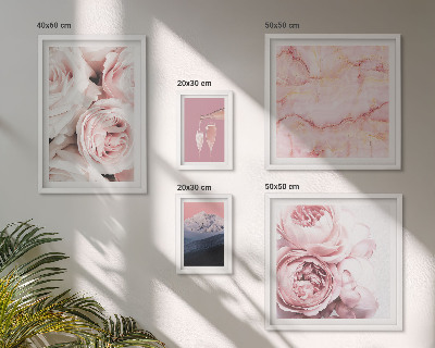 Set di 5 quadri Fiori rosa, elegante tocco di stile