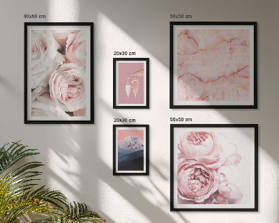 Set di 5 quadri Fiori rosa, elegante tocco di stile