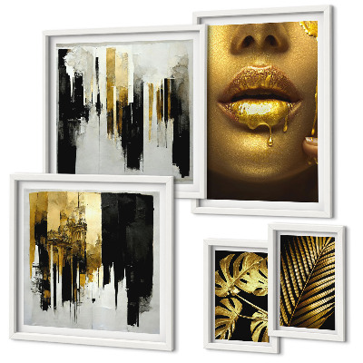 Polittico con cornice Facce di piante in stile glamour