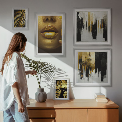Polittico con cornice Facce di piante in stile glamour