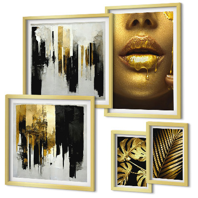 Polittico con cornice Facce di piante in stile glamour